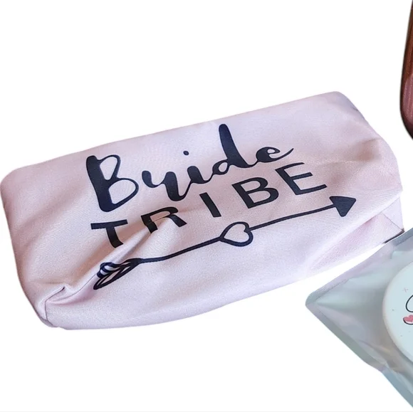 🪻BOGO🪻 Bride Tribe Wedding Favor Bundle: Wine Tumbler, Makeup Bag & Mirror - Picture 4 of 7